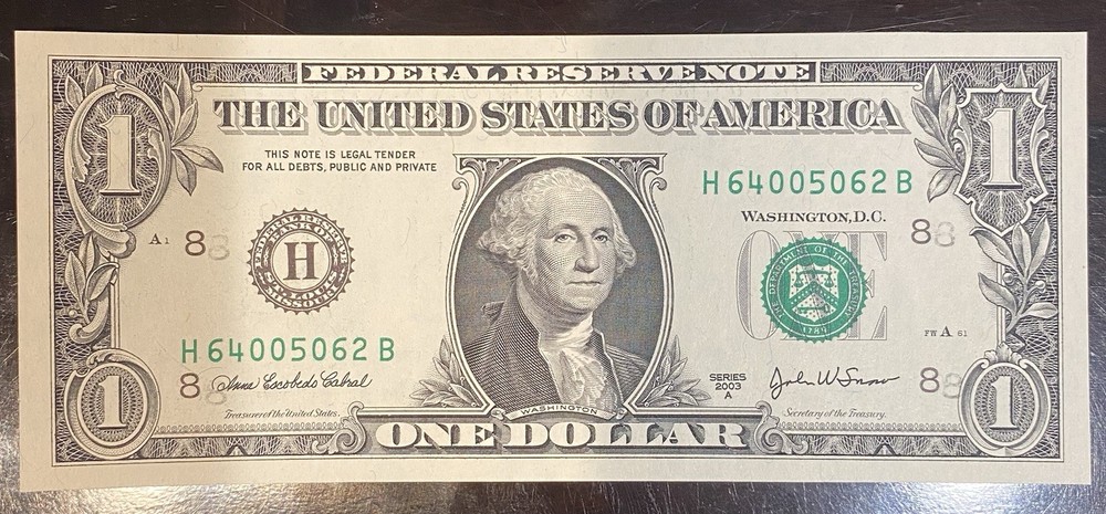 6 $1.00 Error Group G Series 2003 A