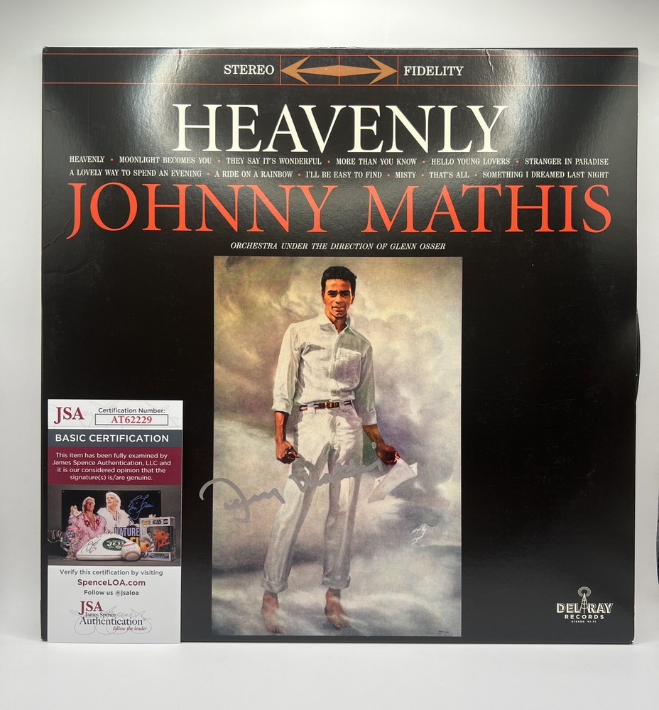 JOHNNY MATHIS SIGNED HEAVENLY VINYL LP - JSA COA