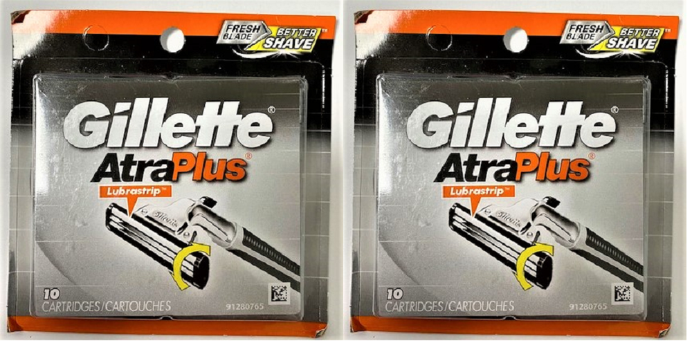 Gillette Atra Plus Refill Razor Blade Cartridges, 20 Count (Unboxed)
