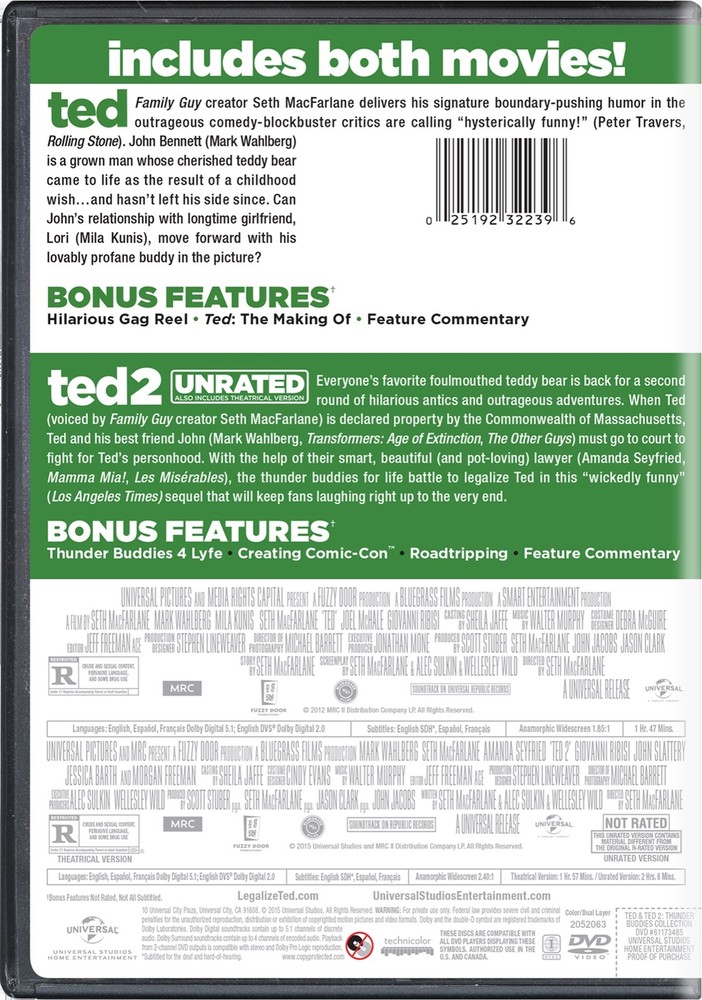 Ted / Ted 2 DVD Mila Kunis NEW
