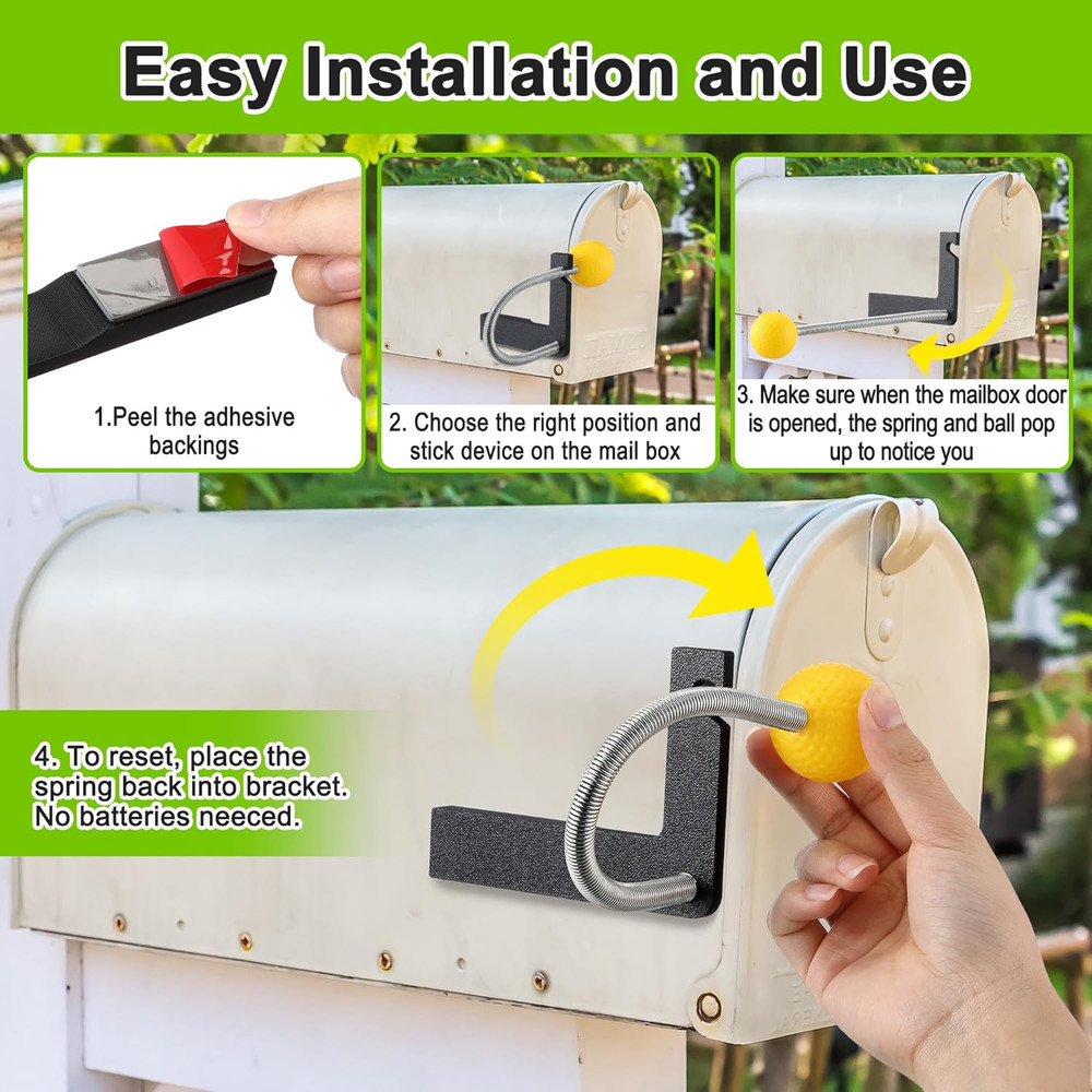 2 Pack Mailbox Notification Device, Mail Arrival Indicator Device, Mailbox Alert