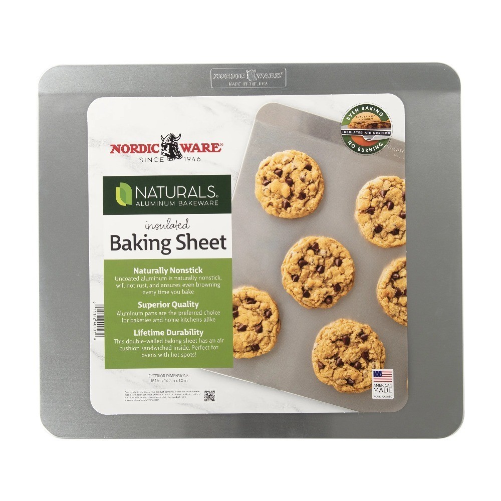 Insulated Aluminum Rectangular Cookie Baking Sheet Pan 16x14 Inch Non-Stick