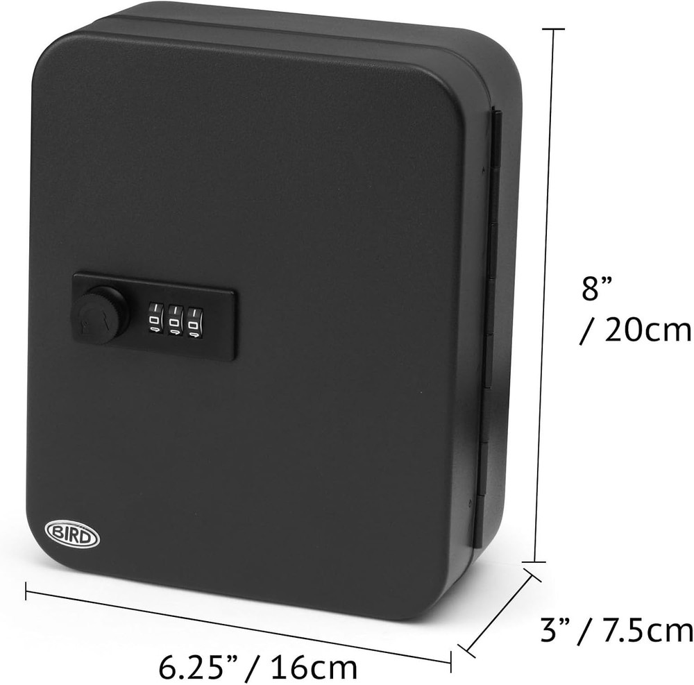 20 Key Storage Lock Box, Wall Mount Key Cabinet with Combination Lock,