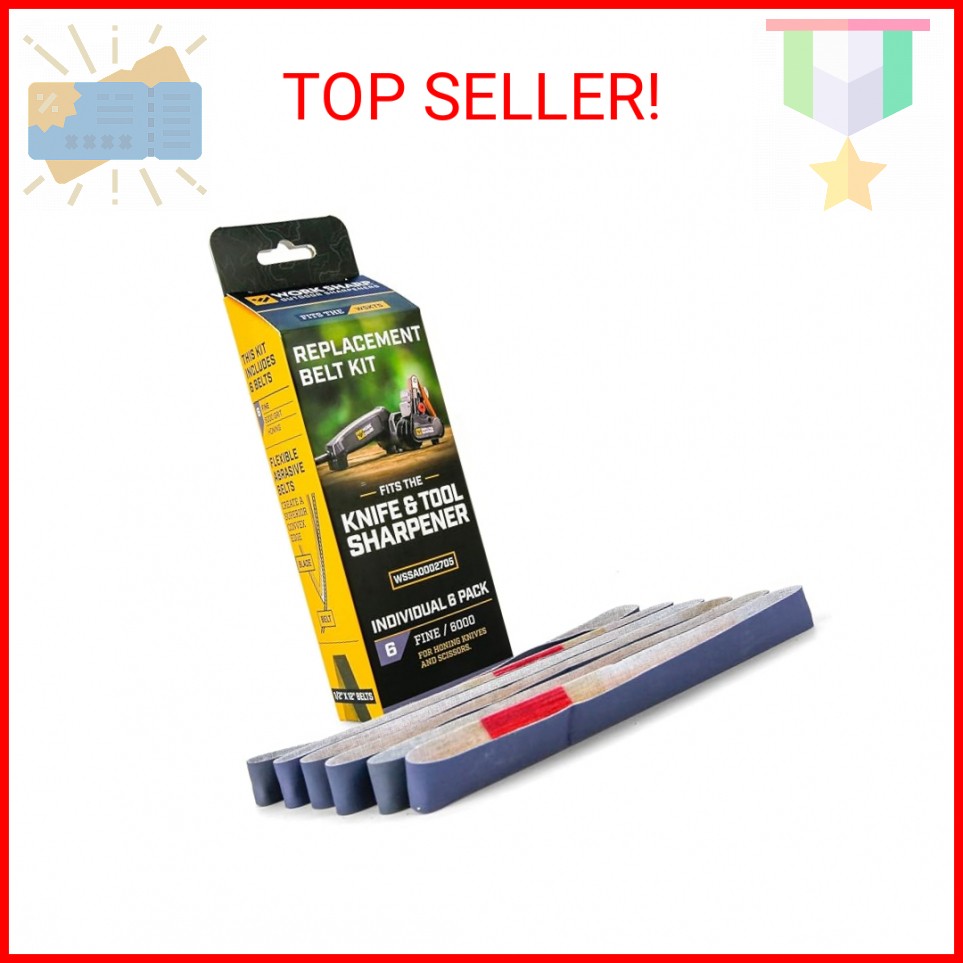 Work Sharp Knife & Tool Sharpener 6000 Grit Fine Replacement Belt Kit WSSA000270