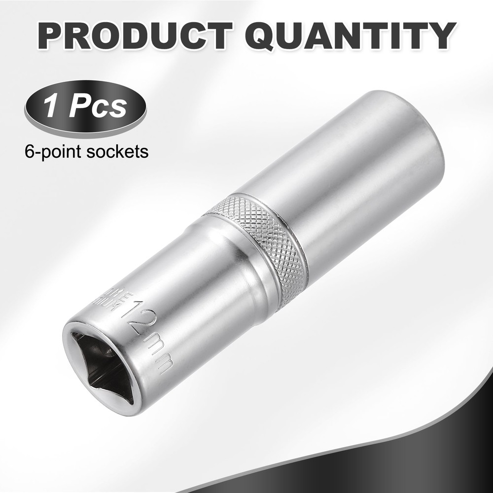 6 Points Deep Socket 3/8" Drive 12mm Nickel Plating Impact Socket 2.5" Long