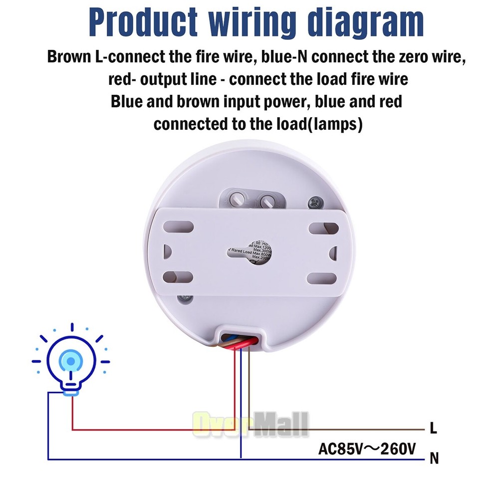 US Surface Mount PIR Ceiling Occupancy Motion Sensor Detector Light Switch 360°