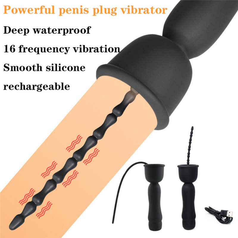Multispeeds Electric Penis Bead Plug Expander Dilator Enhancer Urethral Men Plug