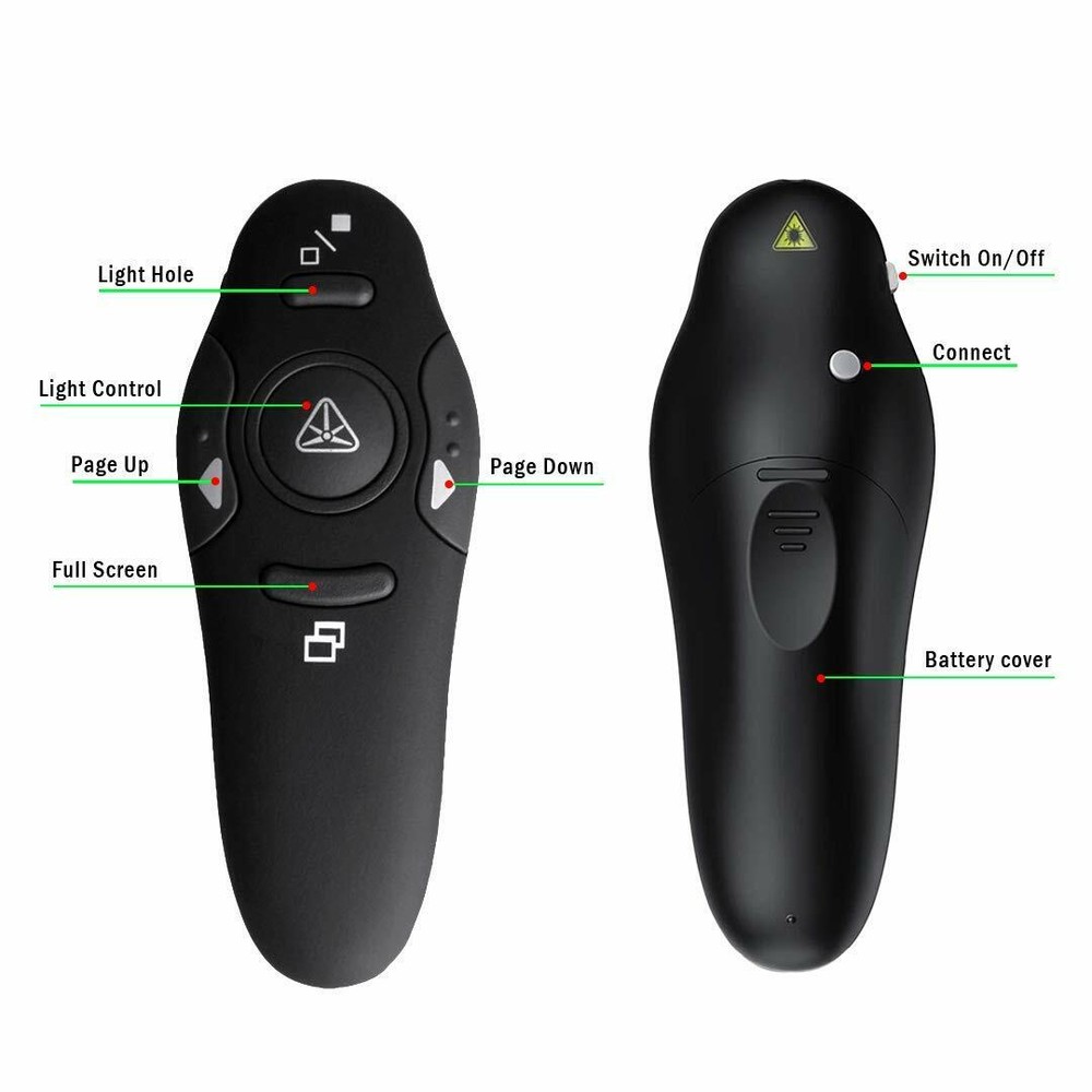 Laser Pointer Remote Control with USB, Supports Mac, Android iOS