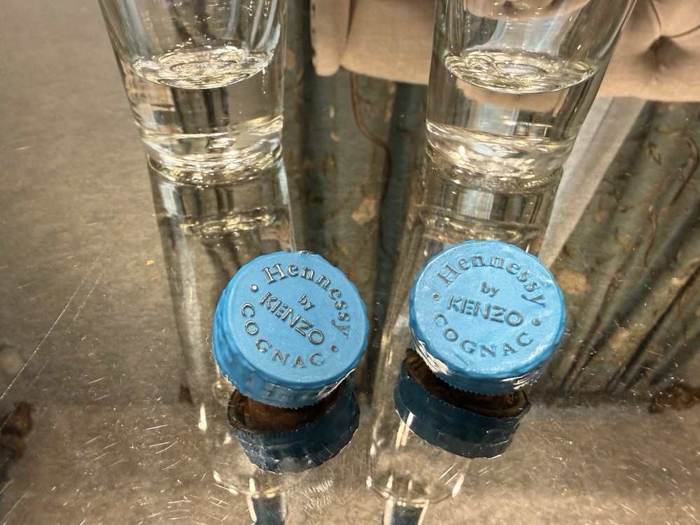 2x Hennessy Kenzo Blue 1990s Empty Bottles