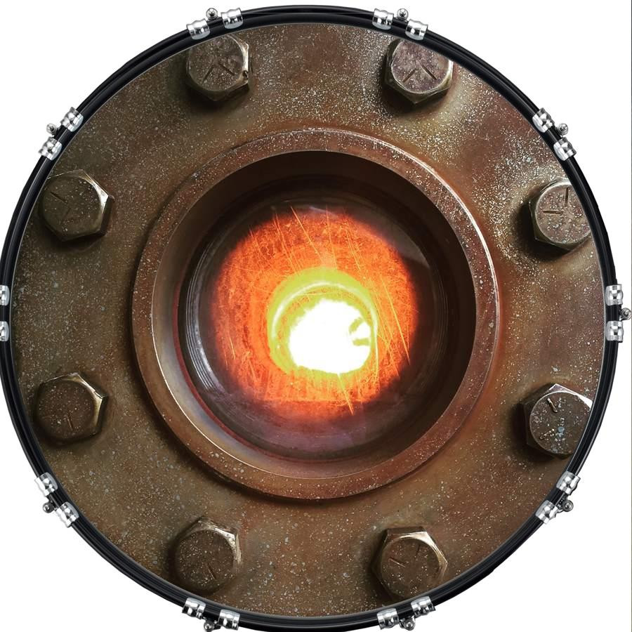 20" Custom Bass Kick Drum Front Head Skin Graphical Burner 1