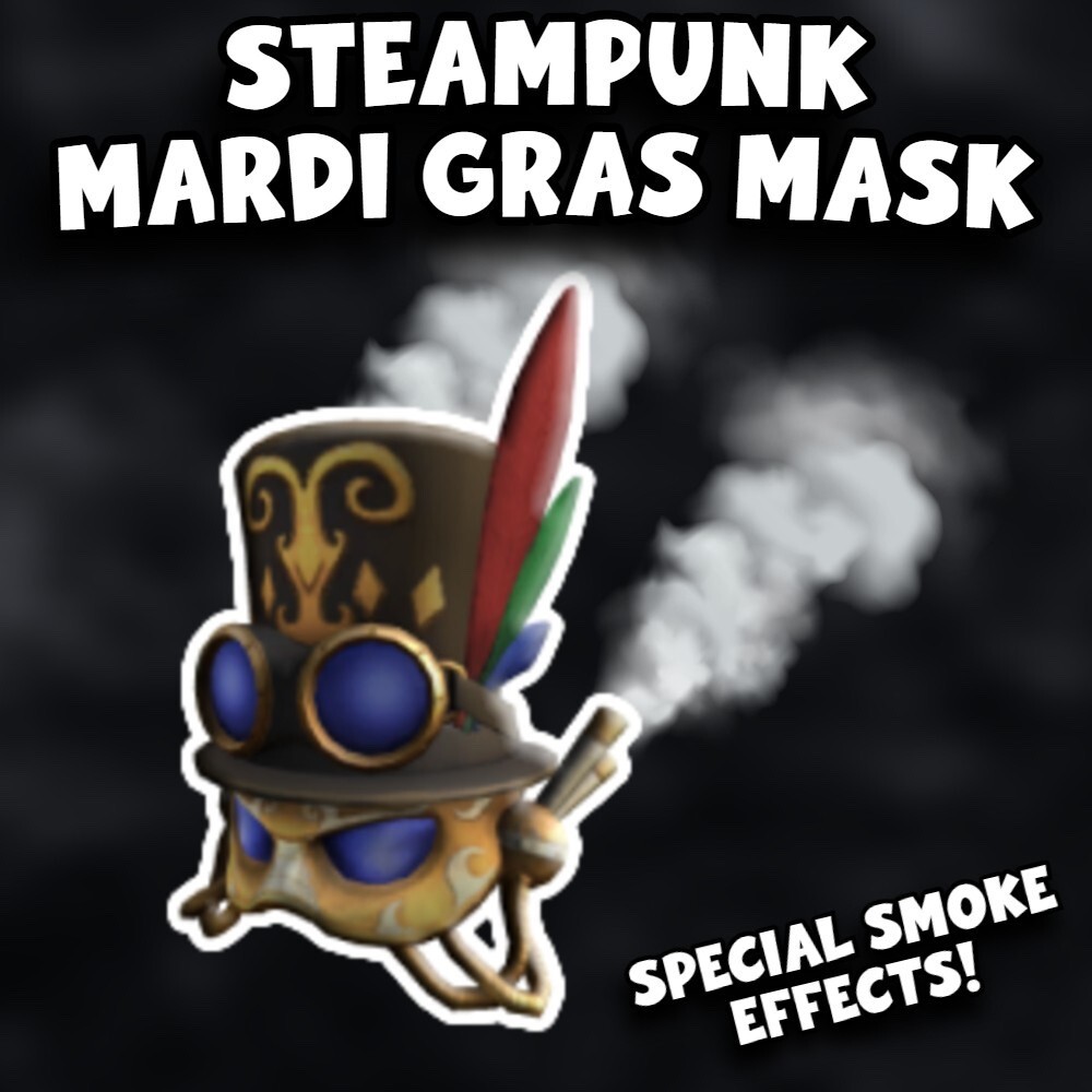 Roblox : Mardi Gras Steampunk Mask GLOBAL 🌎 CODE - ALL PLATFORMS