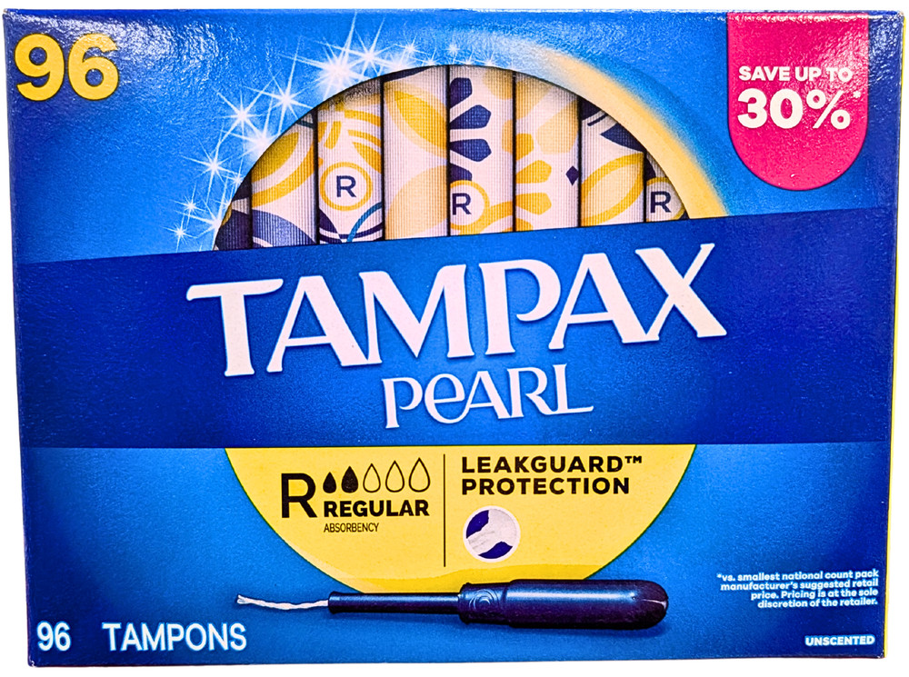 Tampax Pearl Regular Tampons 96 Count