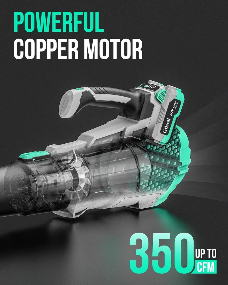 20V Cordless Leaf Blower 350 CFM 85 MPH Variable Speeds Electric Leaf Blower