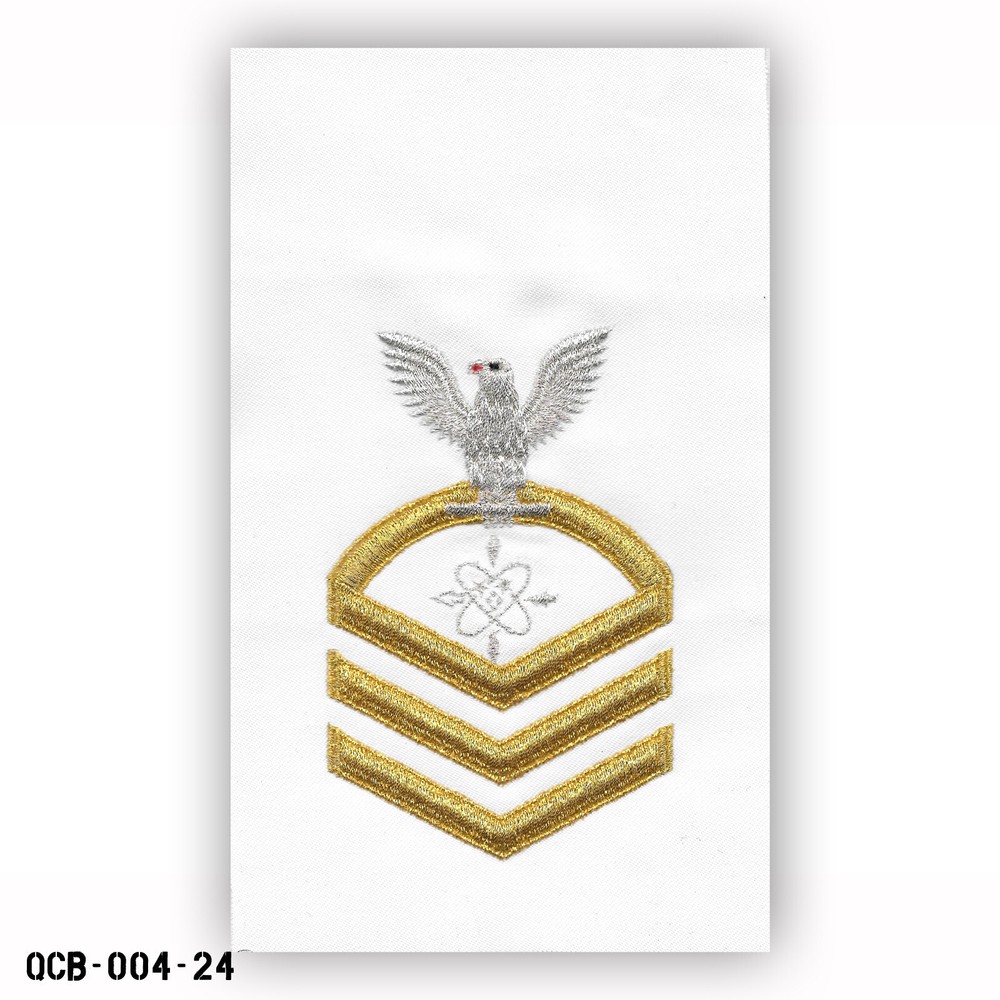 Data Systems Tech White Sleeve Patch LG ~ US Navy E7 Chief Petty Officer ~ NEW