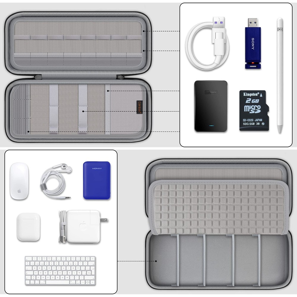 Hard Electronics Organizer, Universal Travel Cable Organizers, Large Electron...