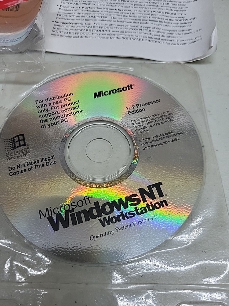 Microsoft Windows NT Workstation Version: 4.0 Processor Edition