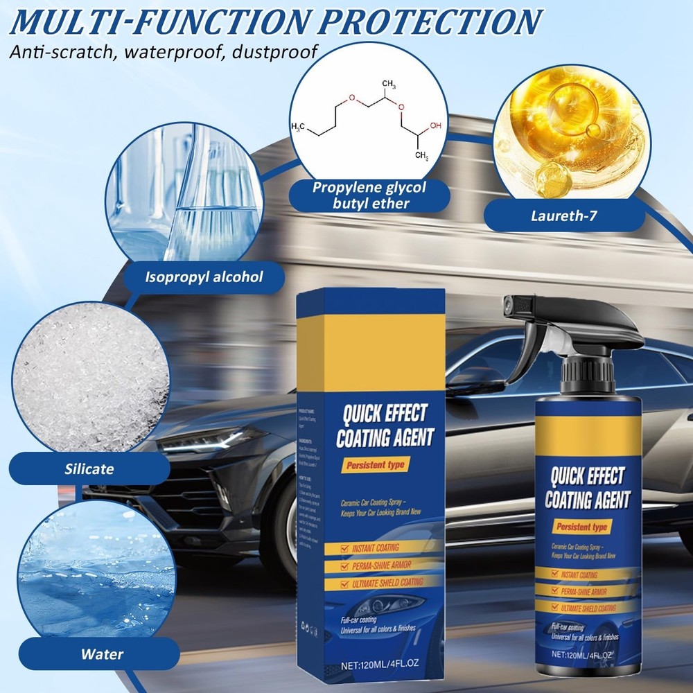 Advanced Car Coating Spray Waterless Quick Effect Scratch Polish Shine Protect