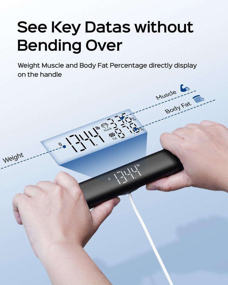 8-Sensor Smart Body Pod Scale, Measures Fat, Muscle, BMI Syncs with App 24 Users