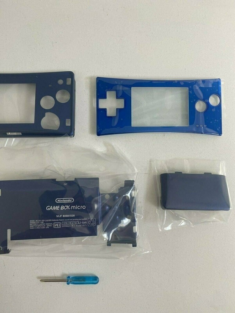 Replacement Housing for Nintendo Gameboy Micro Shell Faceplate Screen Blue Tool