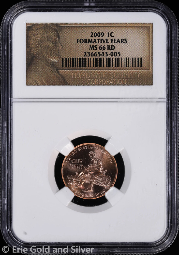 2009 1C Formative Years Lincoln Bicentennial Cent NGC MS 66 RD | UNC BU