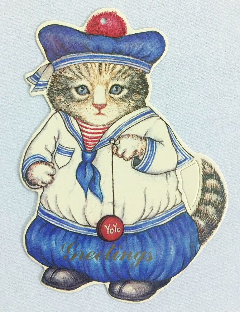 21 Vintage Kitty Cucumber Gift Tags 6 Designs OPEN PACKAGE