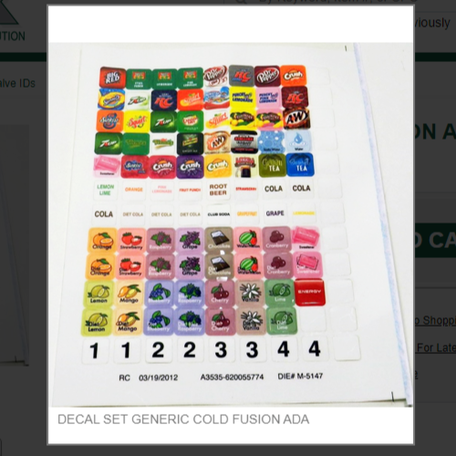 DECAL SET GENERIC COLD FUSION ADA # 620055774