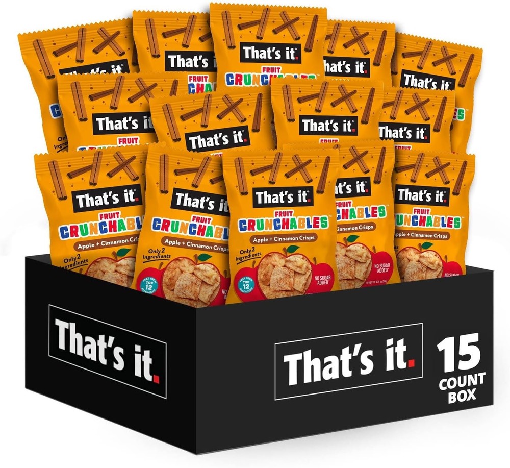That’s it. Fruit Crunchables  + Cinnon Crisps, –  Plant-Based