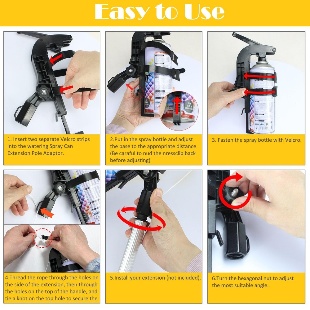 Spray Can Extension Pole Adaptor, Adjustment Wasp Fit for Black