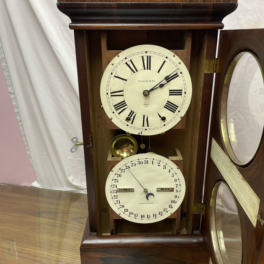 Seth Thomas 1875 parlor #3 Double Dial Calander Clock Very Nice Clean Clock ￼