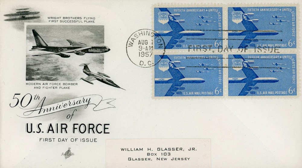 US C49 Block FDC Air Force ArtCraft Addressed