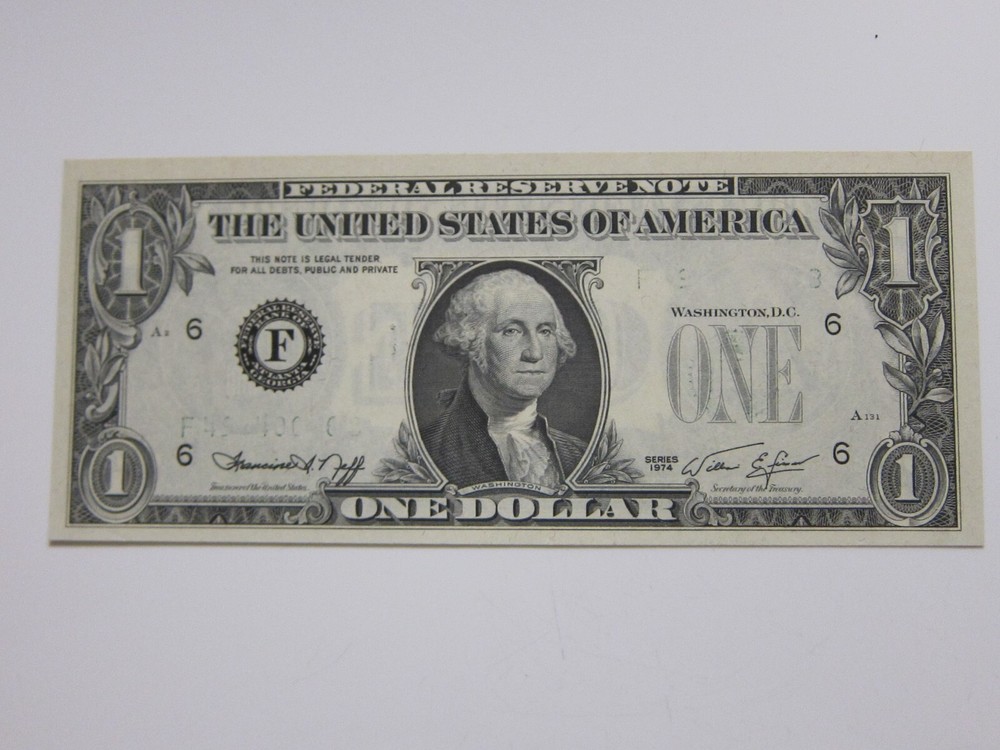 1974 $1 Error Note Insufficient Ink 3rd Printing