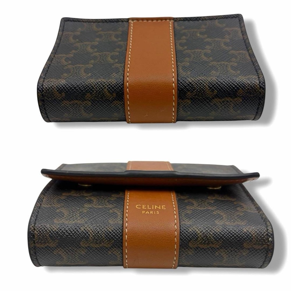 CELINE Small Tri Fold Wallet Triomphe Foldable Wallet From Japan