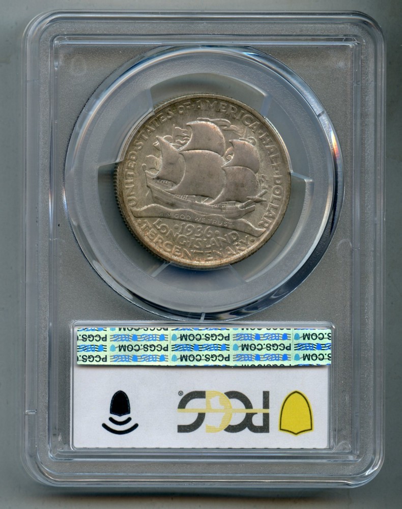 1936 Long Island Tercentenary Commemorative Silver Half Dollar PCGS MS 65