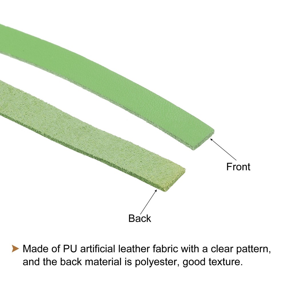 Leather straps belt strip leather stripes string 0.8cm width, green, 2pcs