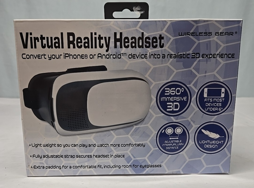 Virtual Reality Headset by Wireless Gear Realistic 3D Experience