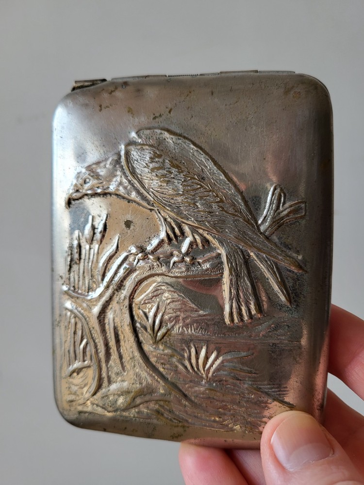 Vintage Soviet Rare USSR Hunter Cigarette Case.