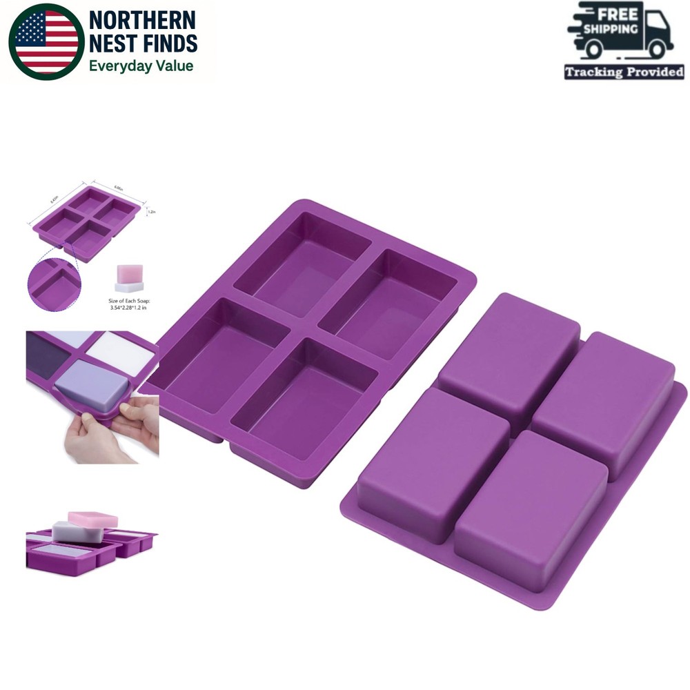 Rectangle Soap Mold 2-Pack: Durable 5oz Silicone Molds for Crafting Luxury Soaps