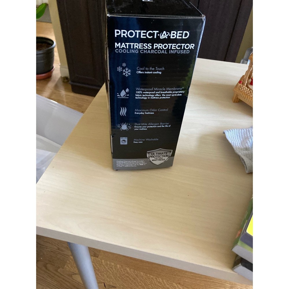 Mattress protector charcoal infused king new