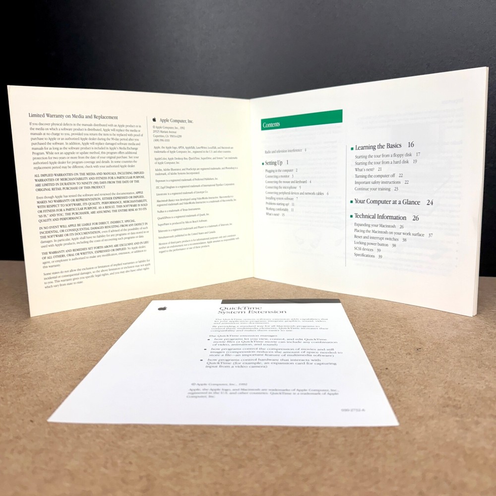 Vintage Apple Getting Started With Your Macintosh IIvx Users Manual 1992