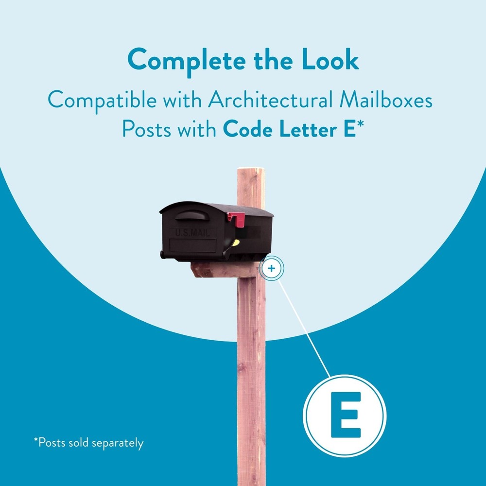 NIB Architectural Mailboxes Patriot Plastic, Large, Post-Mount Mailbox in Black