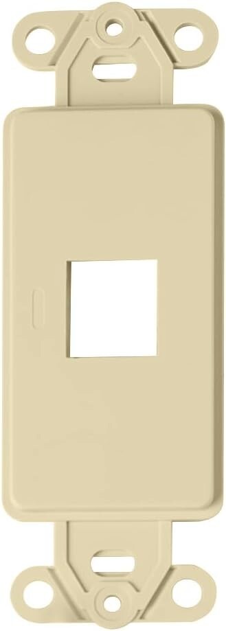 1-Port Decora Style Keystone Jack Wall Plate Insert Single Hole - Ivory