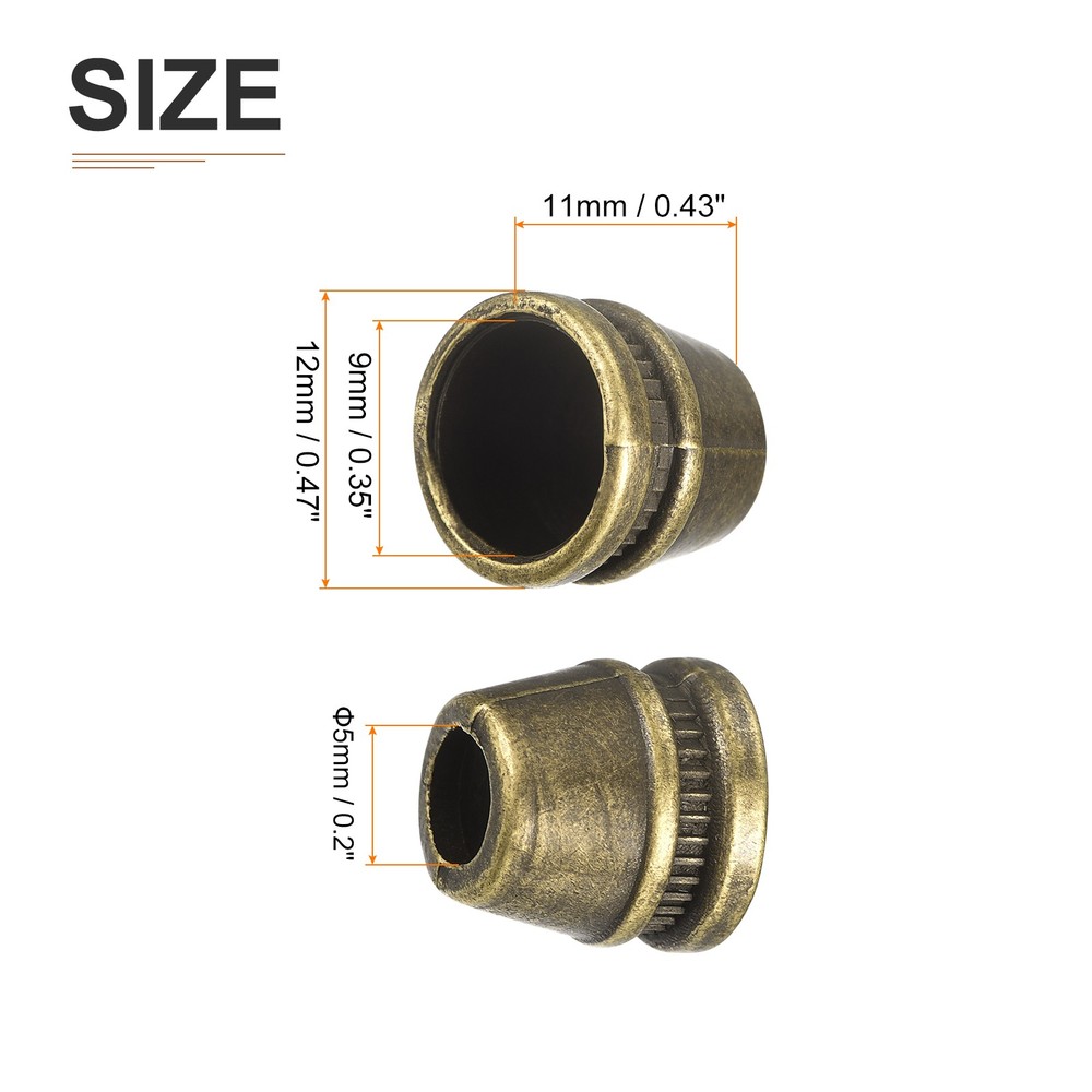 12x11x5mm Bell Stopper - 30Pack - Good for DIY Drawstring - Copper