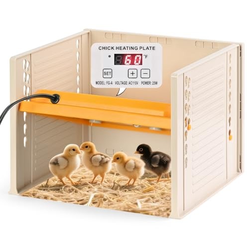 Brooder Plate for Chicks, 25W Heat Plate with Temperature Control, 9.76" x