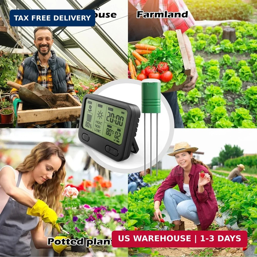 VODESON Soil Moisture Meter for Plants, Multi-Zone Wireless Soil Test Kit & Soil