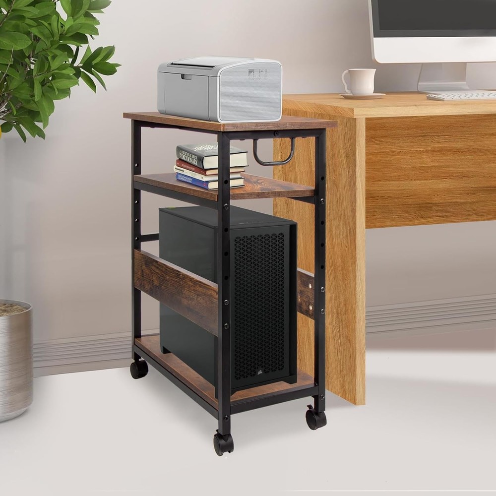 TooCust Computer Tower Stand Under Desk, and Rustic Brown