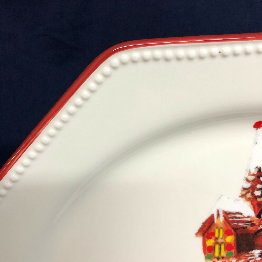 Williams Sonoma "Gingerbread House" Serving Plate Platter Octagonal 14"