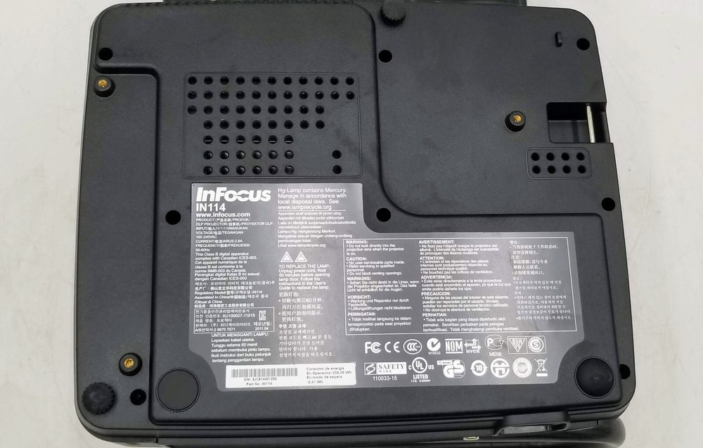 InFocus Model IN114 Black Projector - Lamp Hours 127