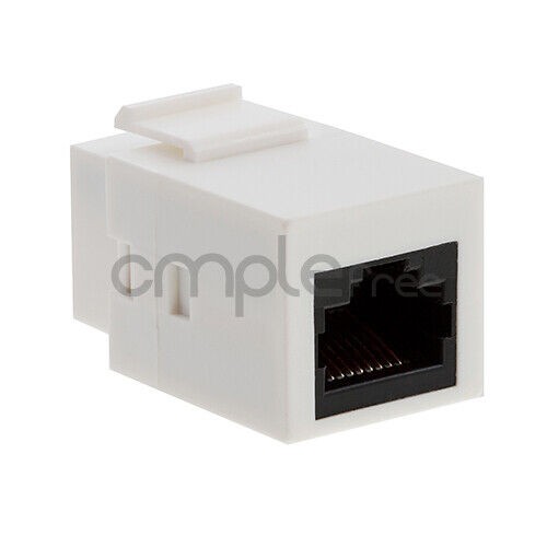 50 pack CAT5e Inline Keystone Jack White Coupler Type CAT5 RJ45