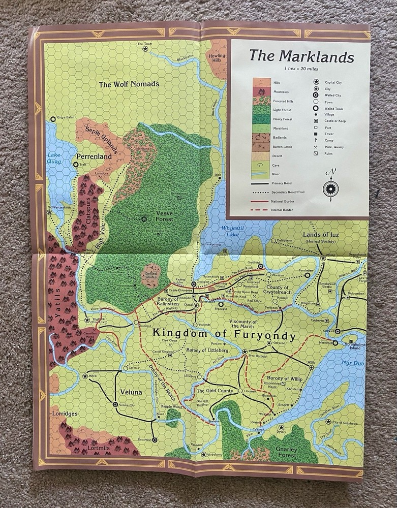 WGR4 The Marklands Dungeons & Dragons AD&D Greyhawk- With Map