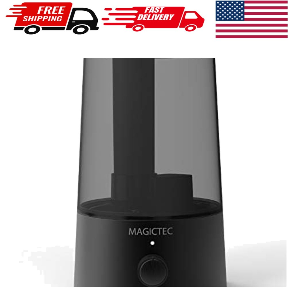 Ultrasonic Humidifier with Auto Shut-Off – Silent 360° Black Diffuser